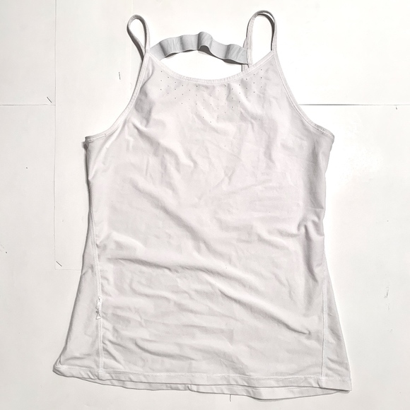 Nike White Tank Top w/ Deep V Back - Picture 1 of 8